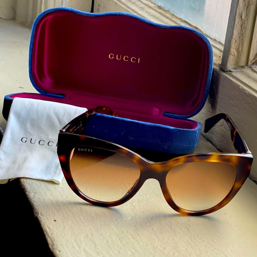 Gucci Tortoise Brown Cat Eye Sunglasses